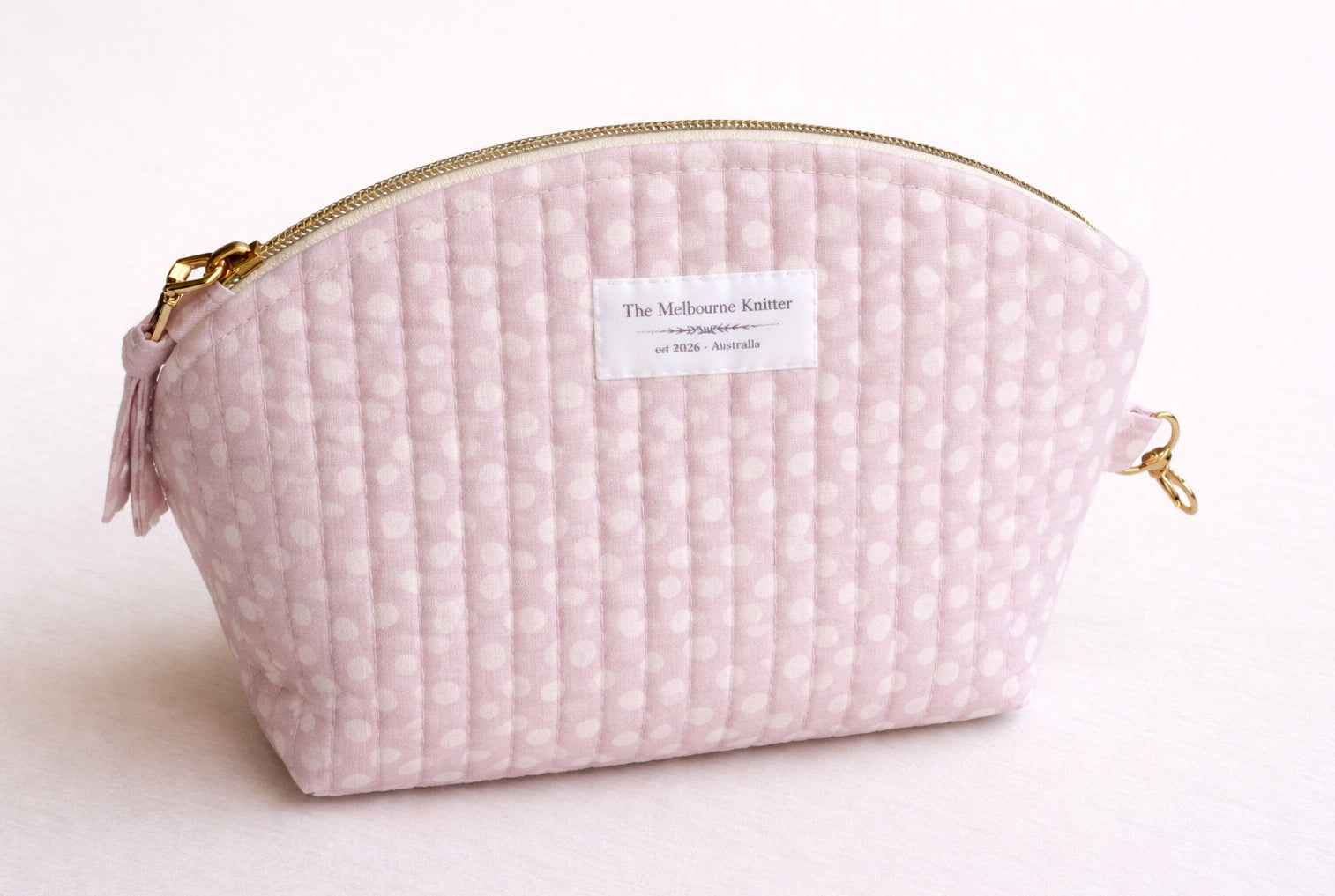 Curved Notion Pouch - Lavender Polkadot - Large