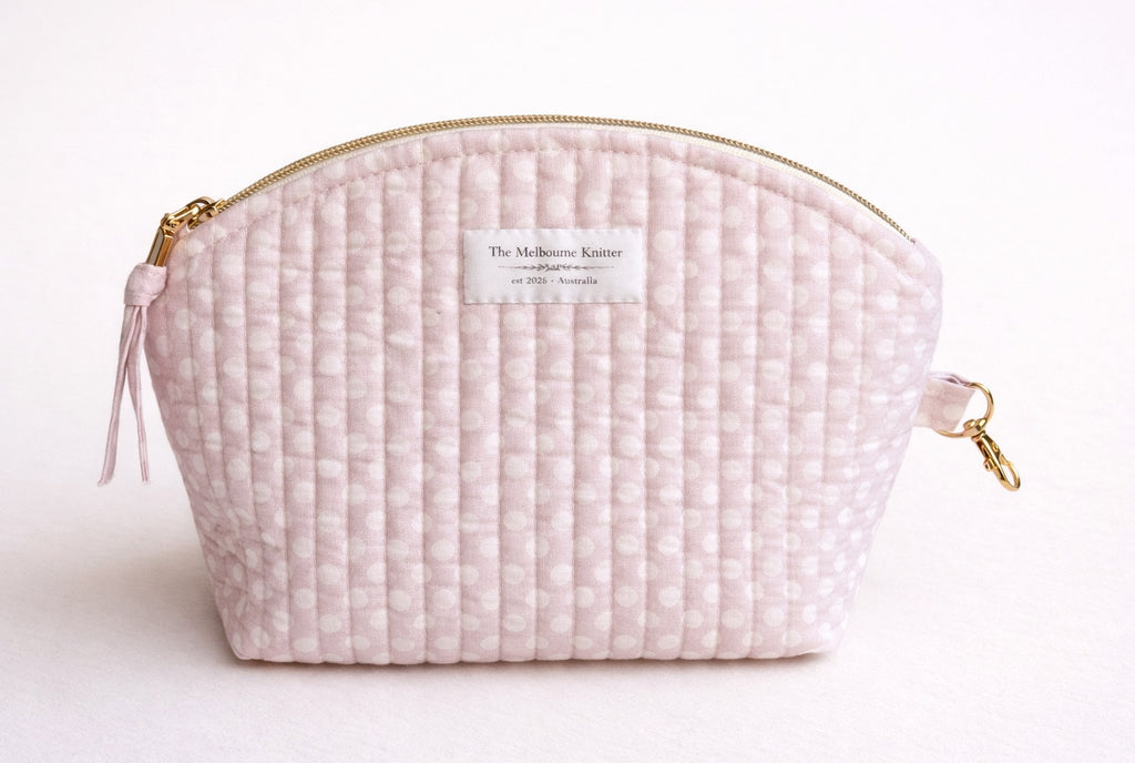 Curved Notion Pouch - Lavender Polkadot - Large