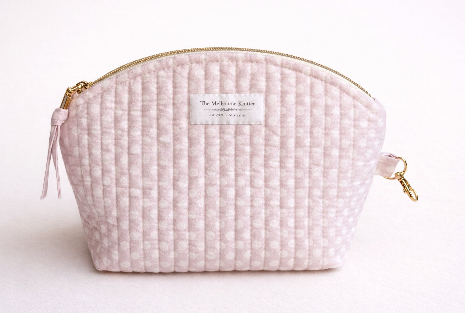 Curved Notion Pouch - Lavender Polkadot - Large