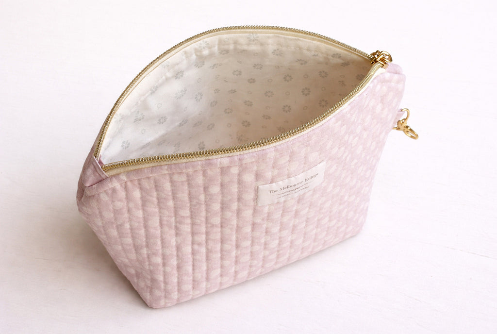 Curved Notion Pouch - Lavender Polkadot - Large