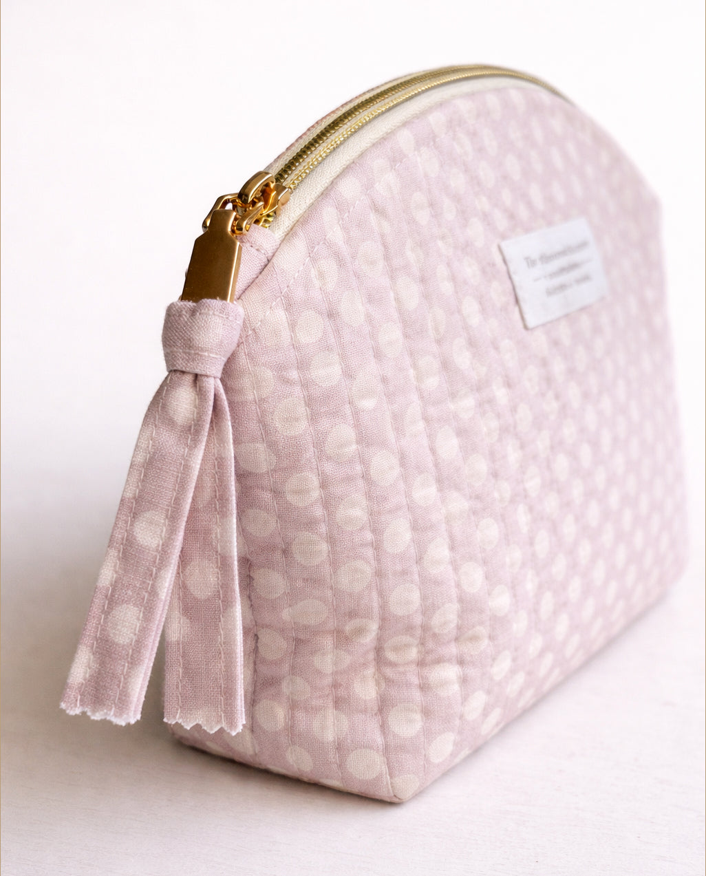 Curved Notion Pouch - Lavender Polkadot - Large