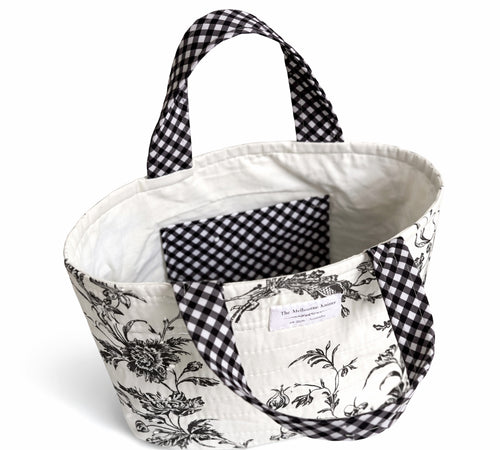 Mini Project Tote - Grey/Check Floral