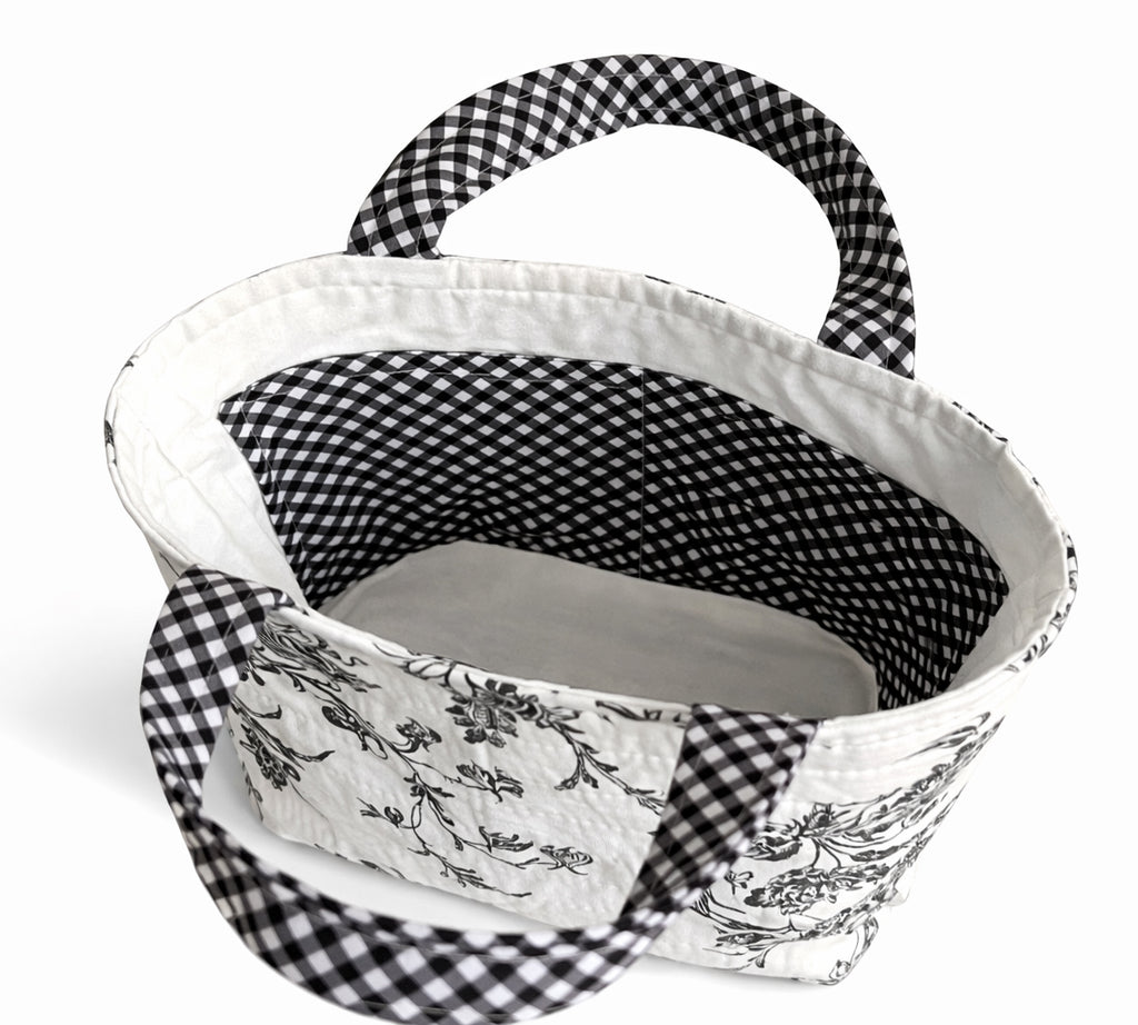 Mini Project Tote - Grey/Check Floral