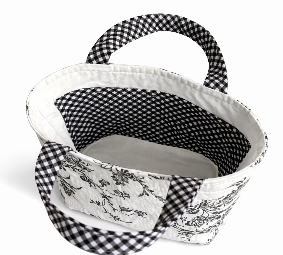 Mini Project Tote - Grey/Check Floral