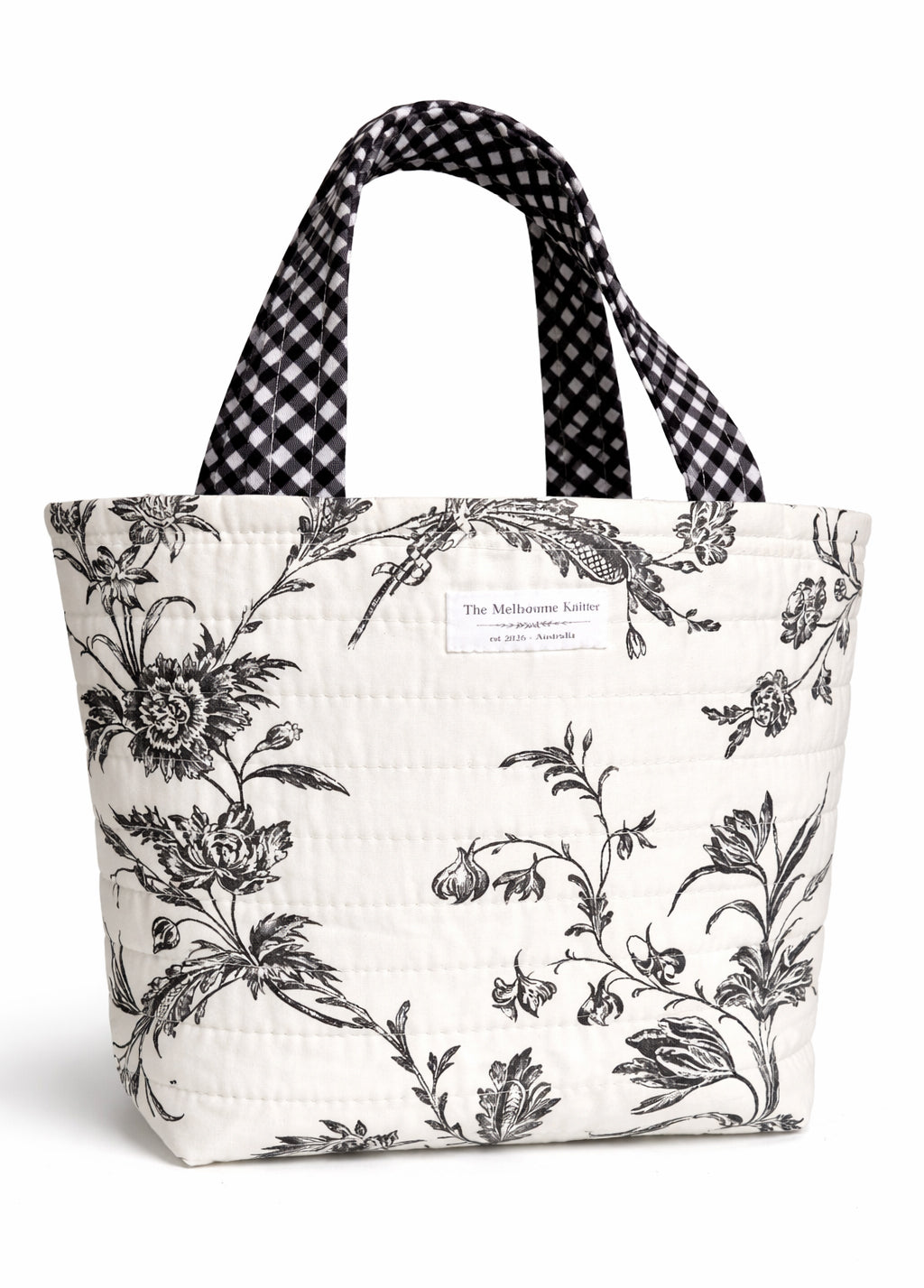 Mini Project Tote - Grey/Check Floral