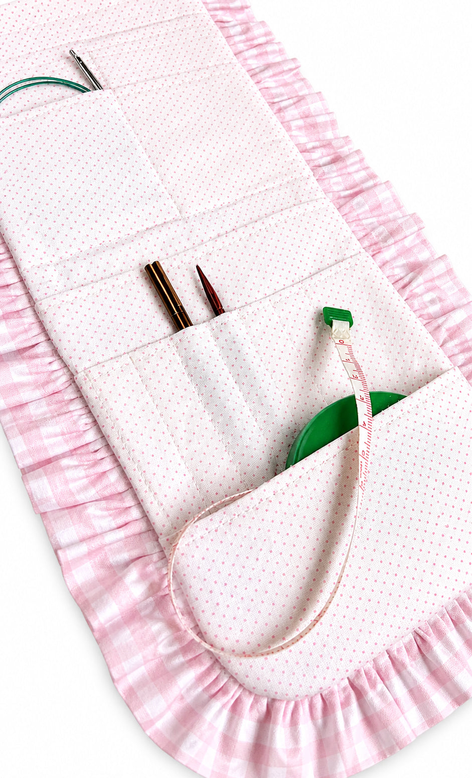 Needle Roll - Ruffled Pink Gingham