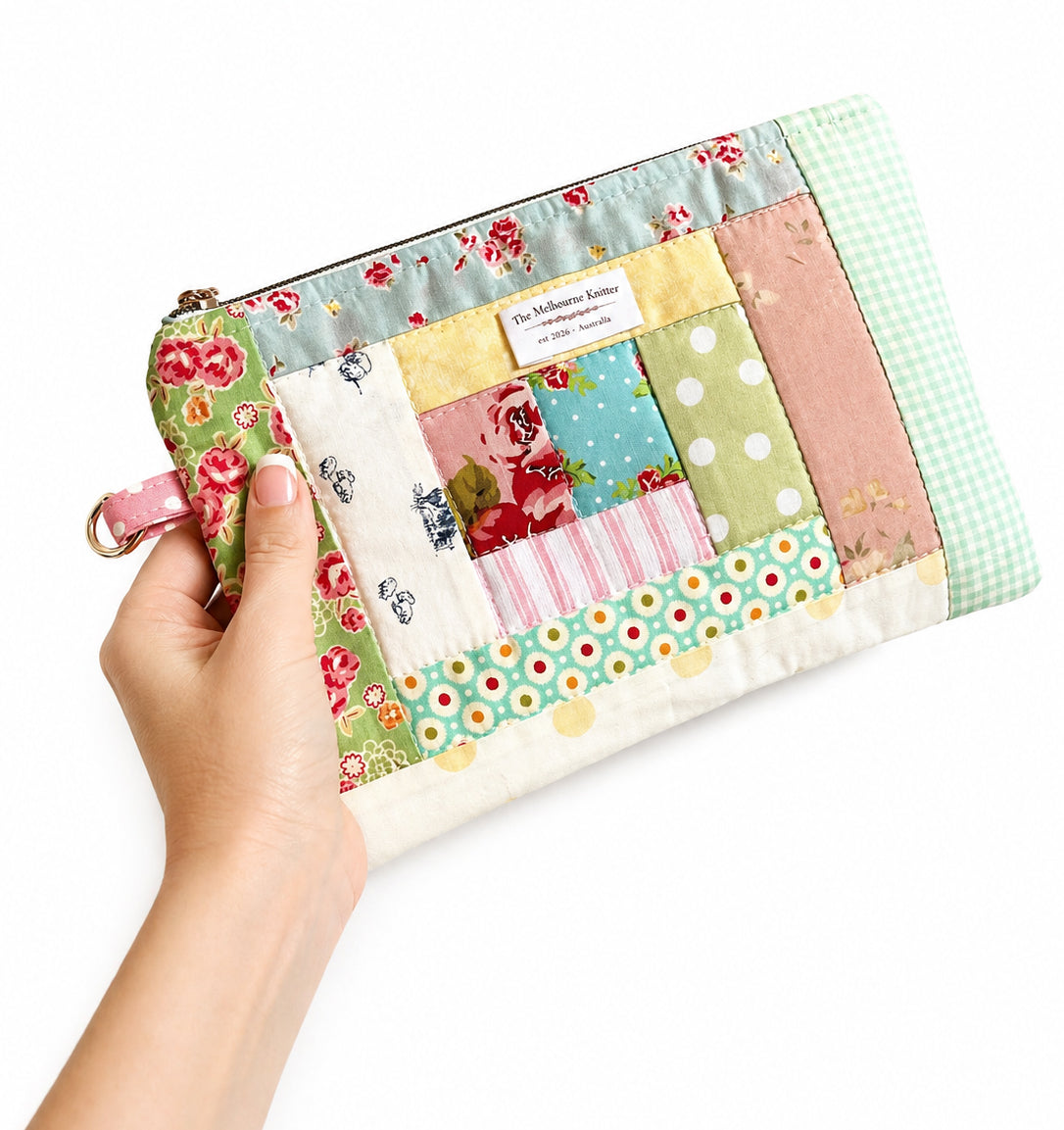 Project Pouch -  Large Log Cabin Patchwork #1