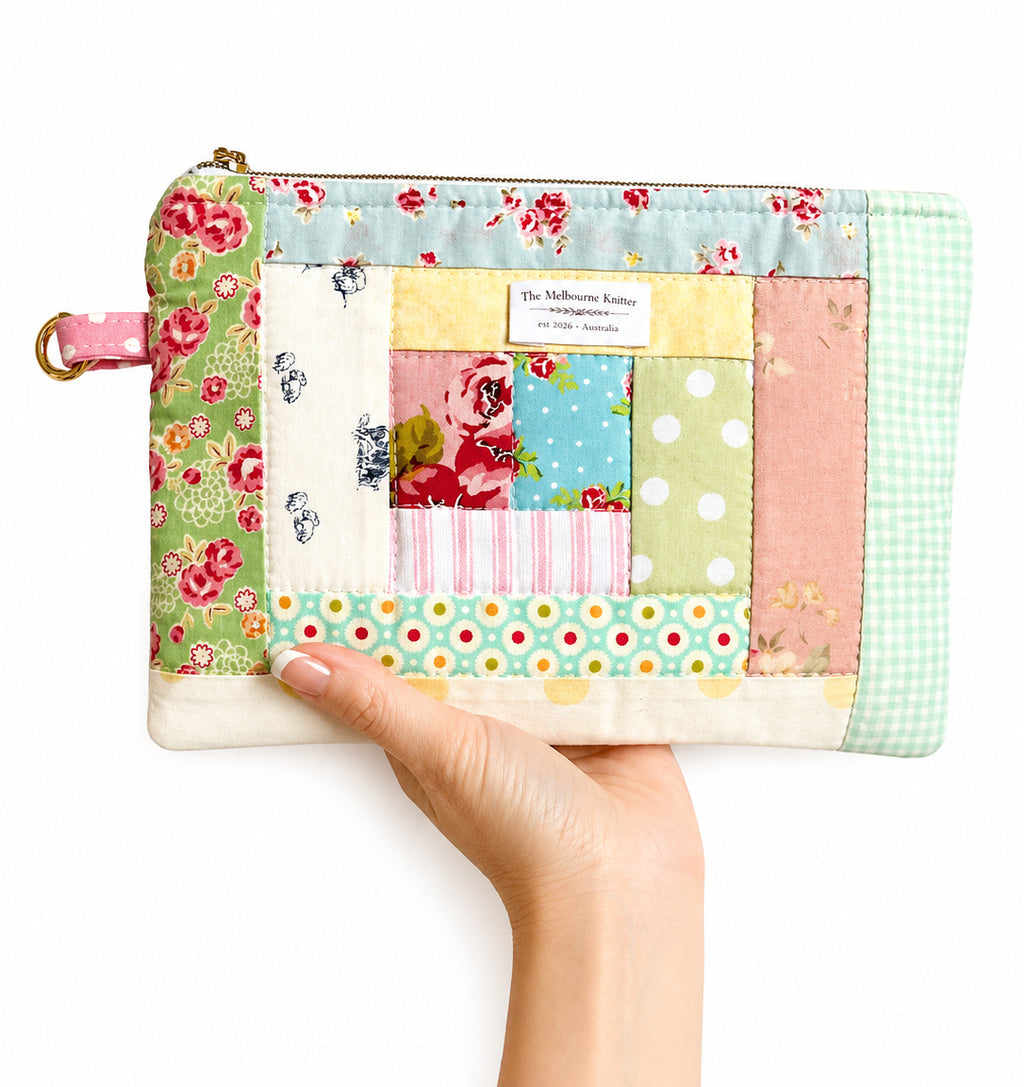 Project Pouch -  Large Log Cabin Patchwork #1