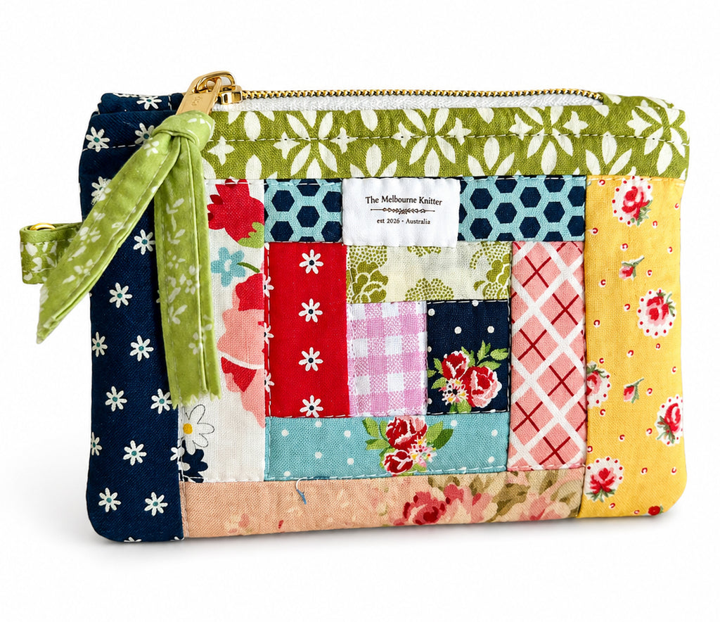 Notions Pouch -  Log Cabin Patchwork