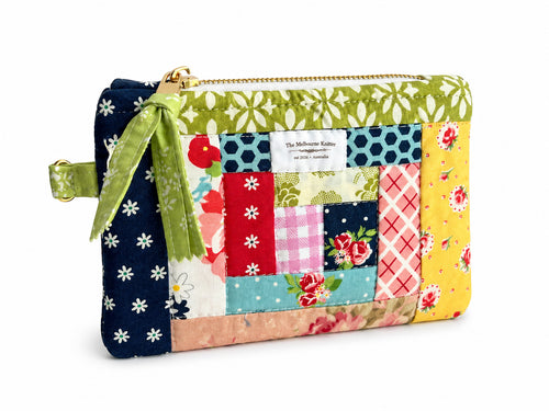 Notions Pouch -  Log Cabin Patchwork