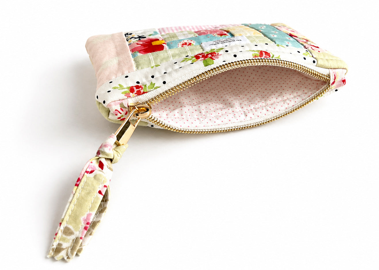 Notions Pouch -  Log Cabin Patchwork Pastel #1