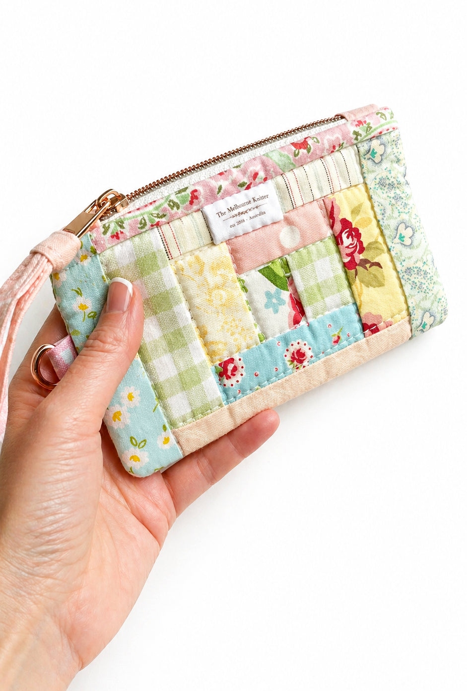 Notions Pouch -  Log Cabin Patchwork Pastel #2