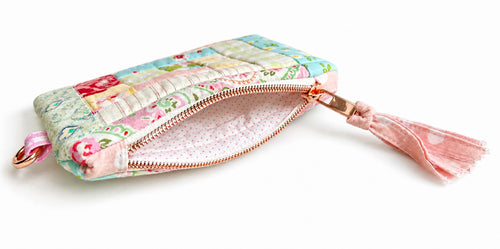 Notions Pouch -  Log Cabin Patchwork Pastel #2