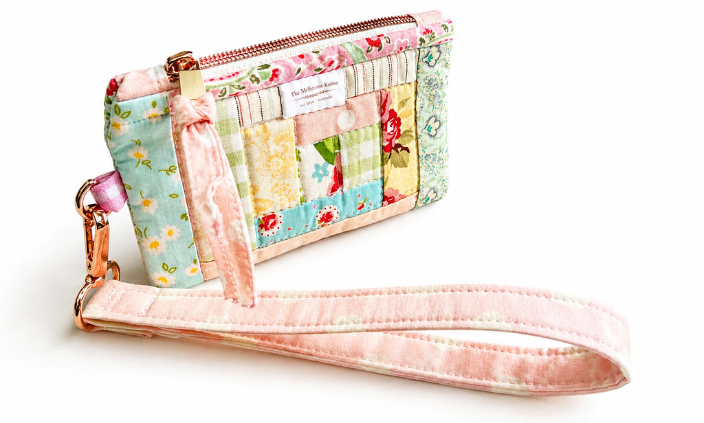 Notions Pouch -  Log Cabin Patchwork Pastel #2