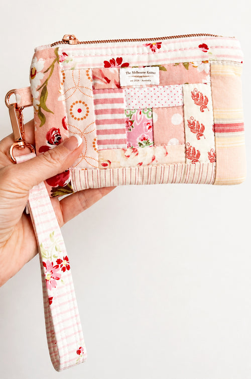 Notions Pouch -  Log Cabin Patchwork Pastel #3