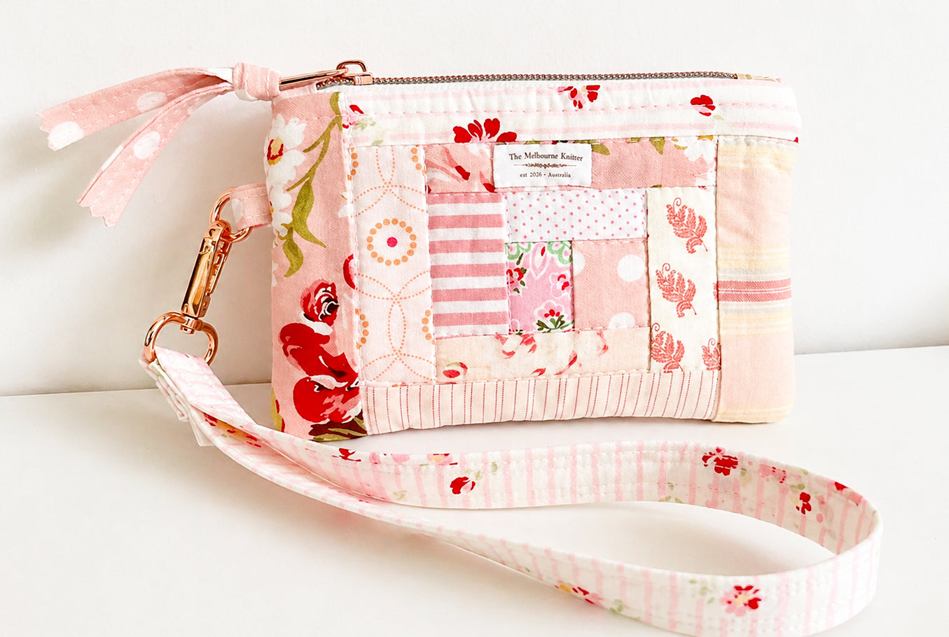 Notions Pouch -  Log Cabin Patchwork Pastel #3
