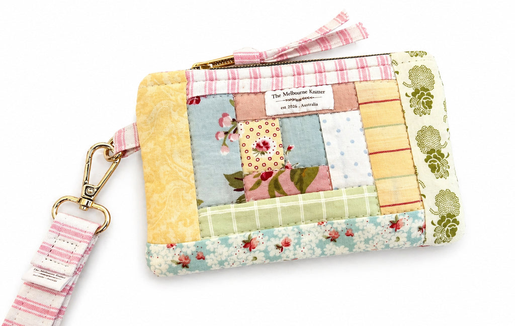 Notions Pouch -  Log Cabin Patchwork Pastel #4