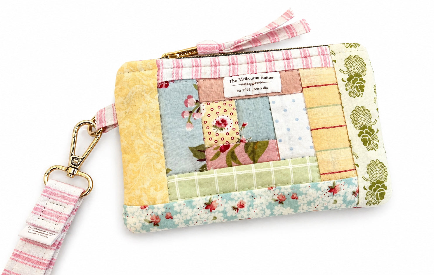 Notions Pouch -  Log Cabin Patchwork Pastel #4