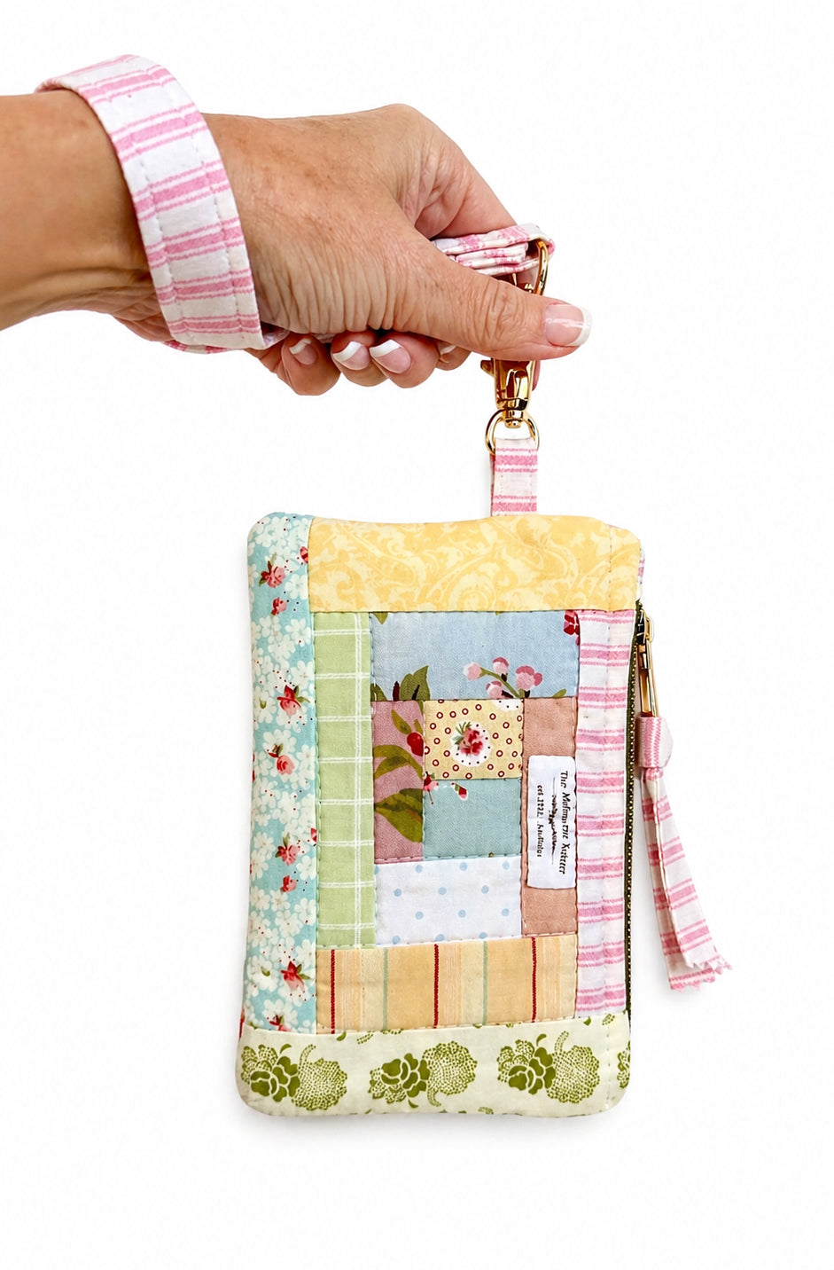 Notions Pouch -  Log Cabin Patchwork Pastel #4