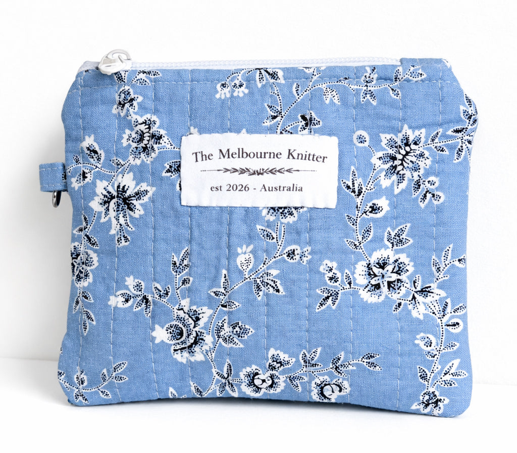 Notions Pouch - Small - Blue Floral