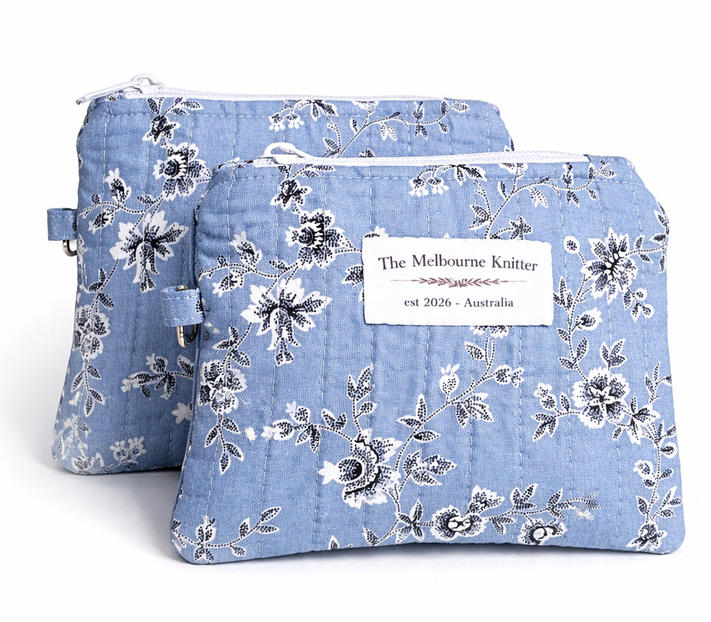 Notions Pouch - Small - Blue Floral