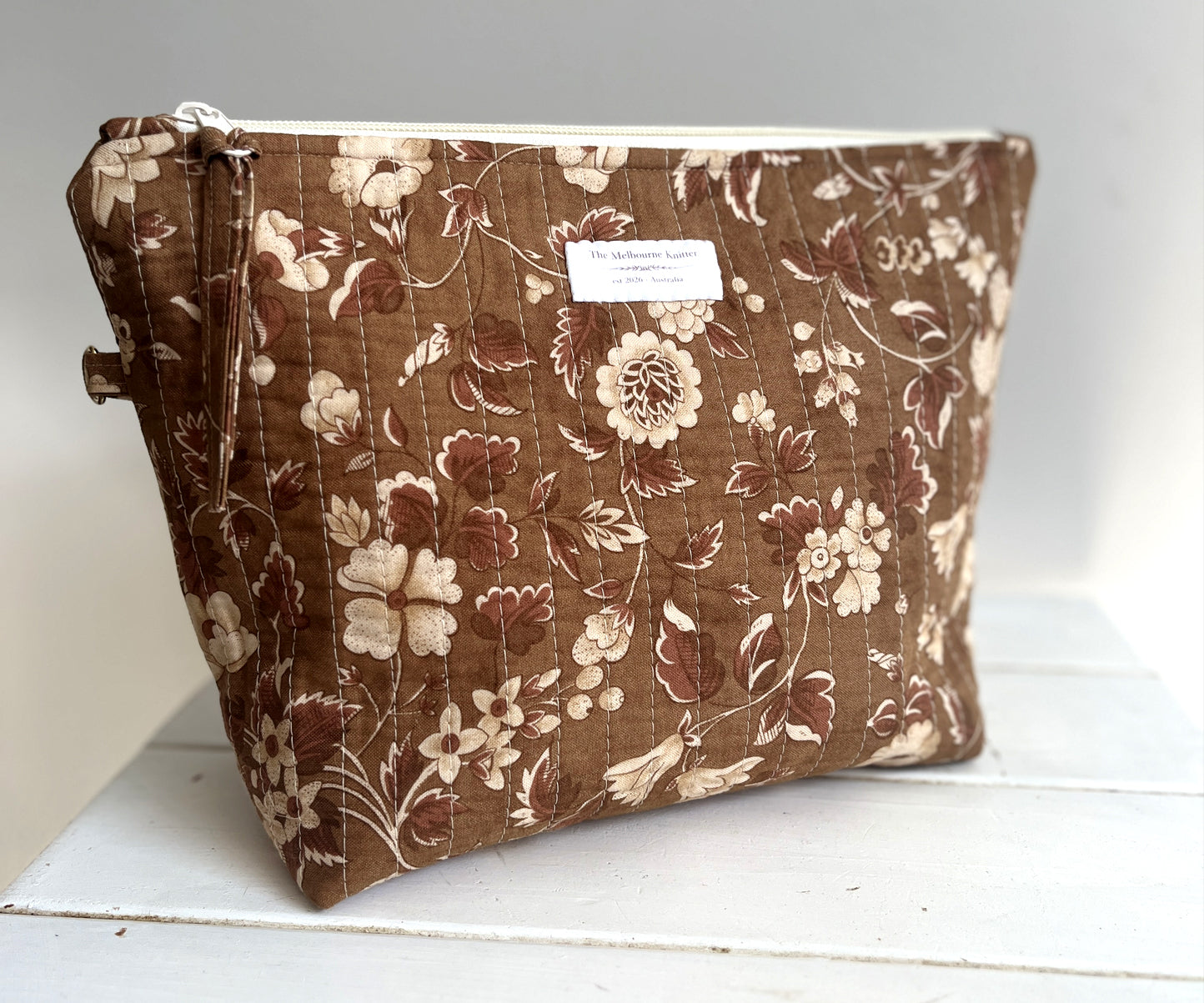 Project Pouch - Chocolate Floral - Medium
