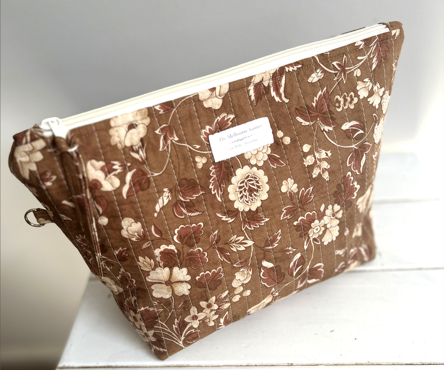 Project Pouch - Chocolate Floral - Medium