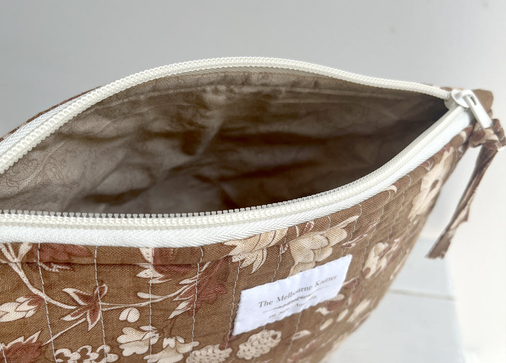 Project Pouch - Chocolate Floral - Small