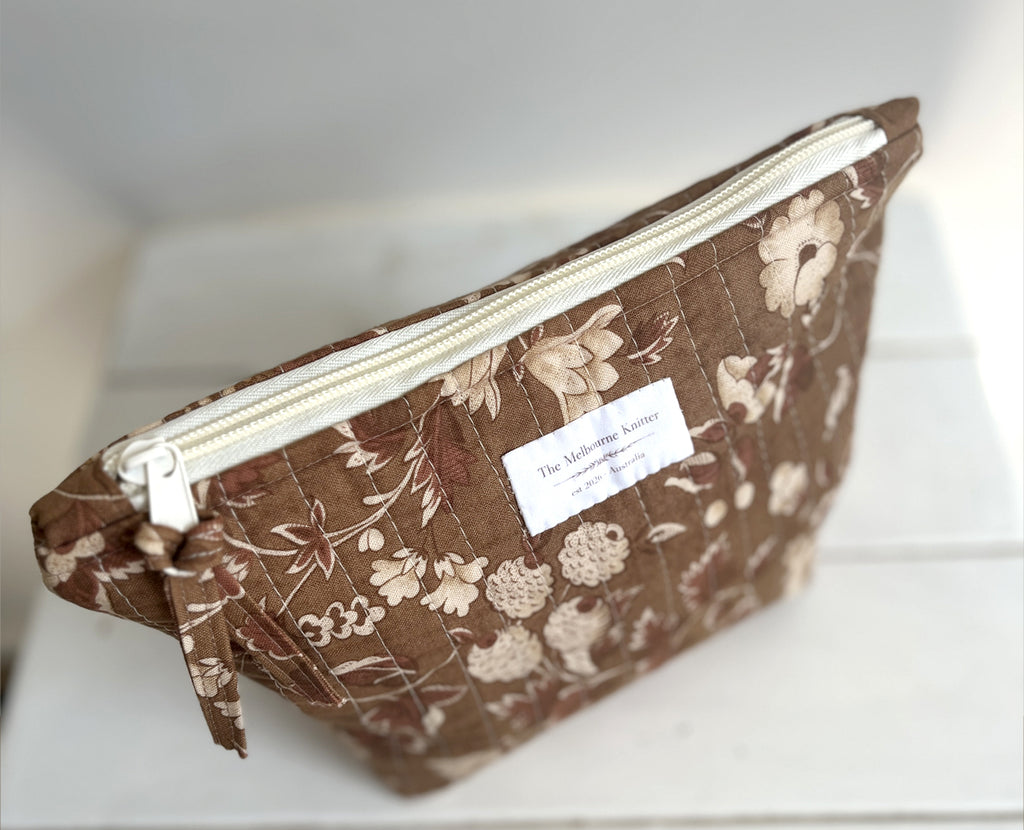 Project Pouch - Chocolate Floral - Small