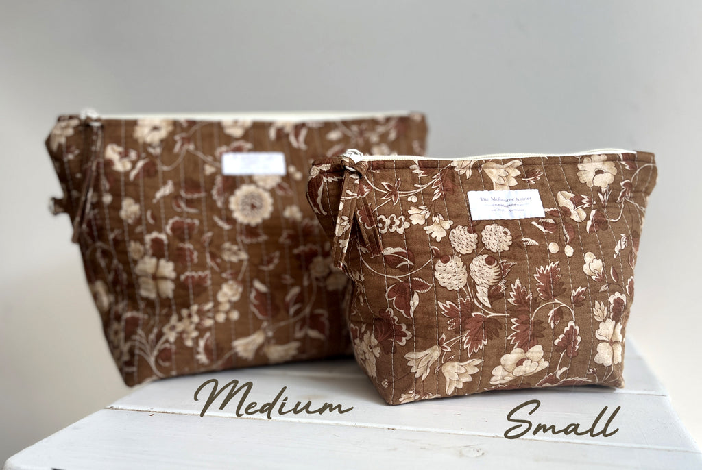 Project Pouch - Chocolate Floral - Small
