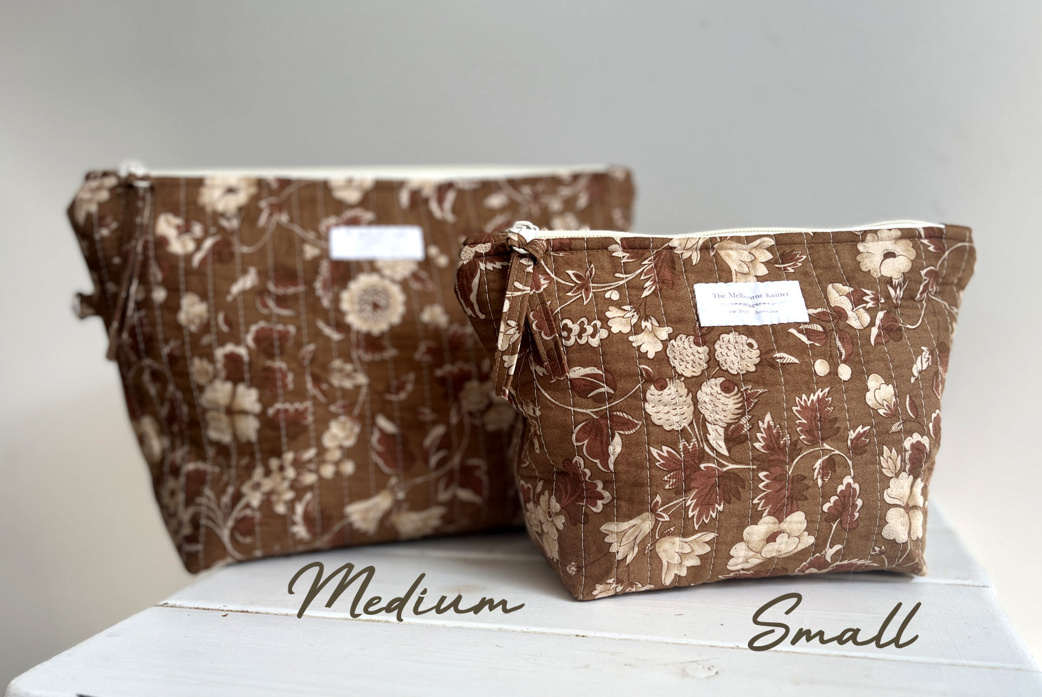 Project Pouch - Chocolate Floral - Medium