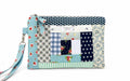Project Pouch -  Large Log Cabin Patchwork - Blue #2
