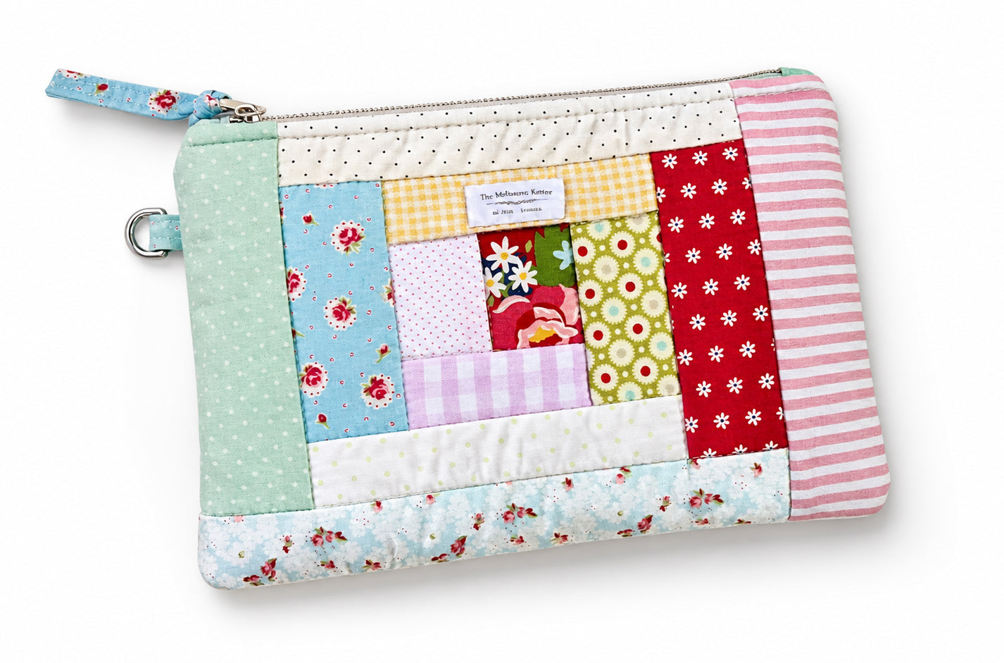 Project Pouch -  Large Log Cabin Patchwork -  Brights #5