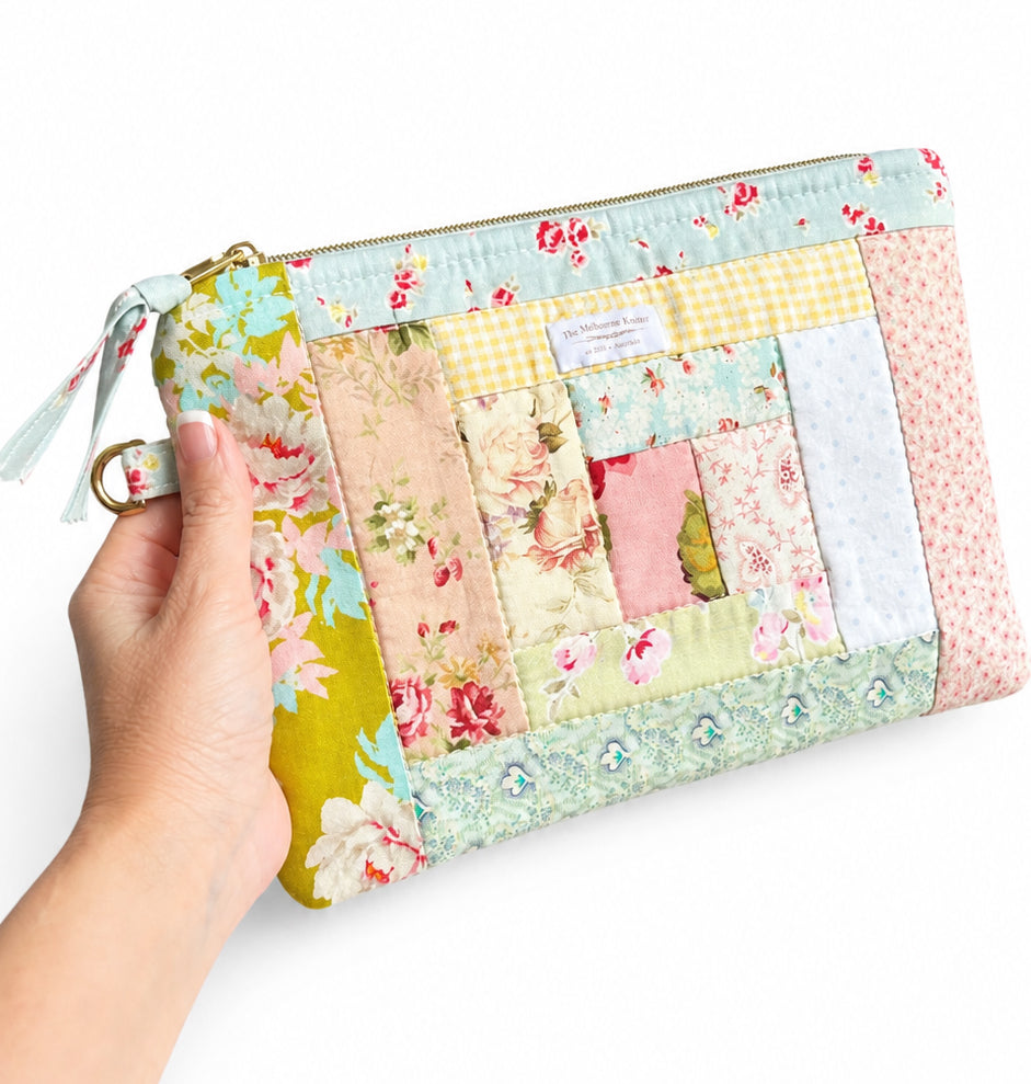 Project Pouch -  Large Log Cabin Patchwork -  #6