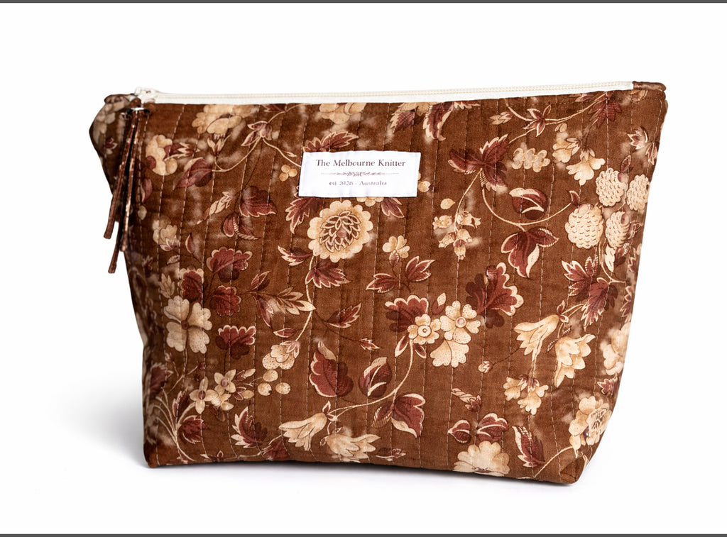 Project Pouch - Chocolate Floral - Small