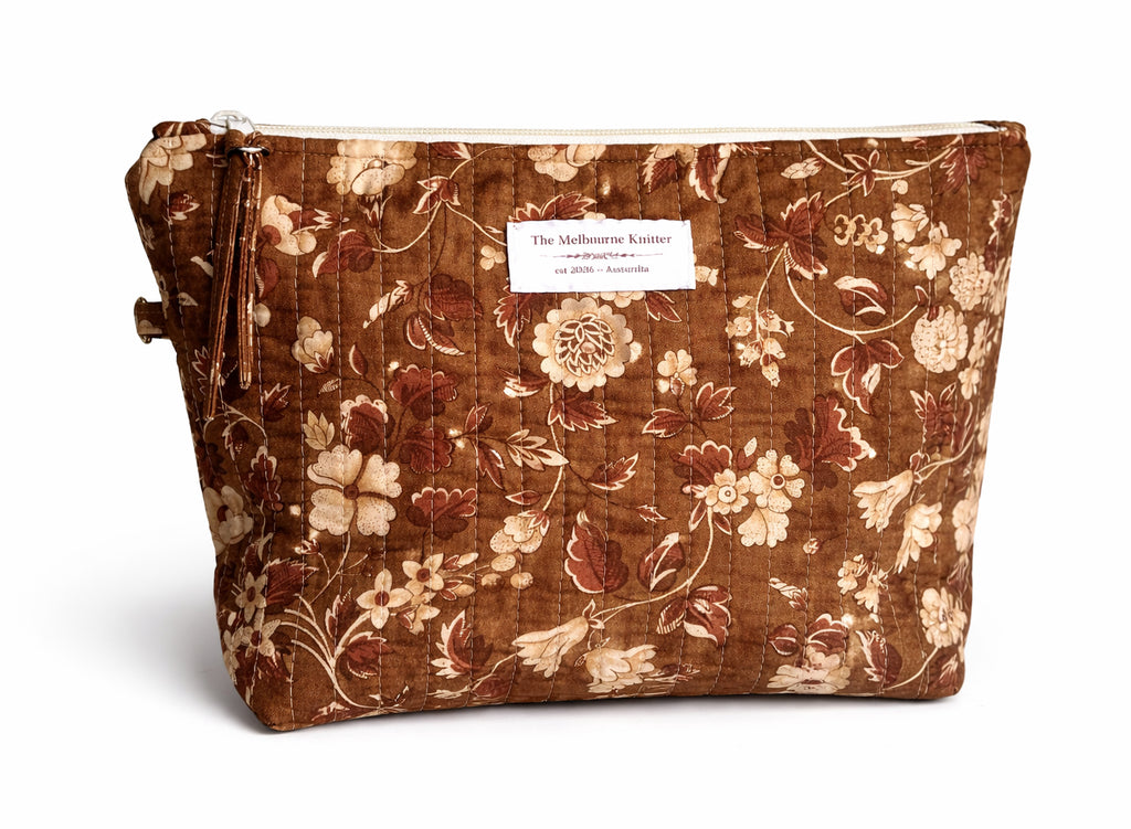 Project Pouch - Chocolate Floral - Small