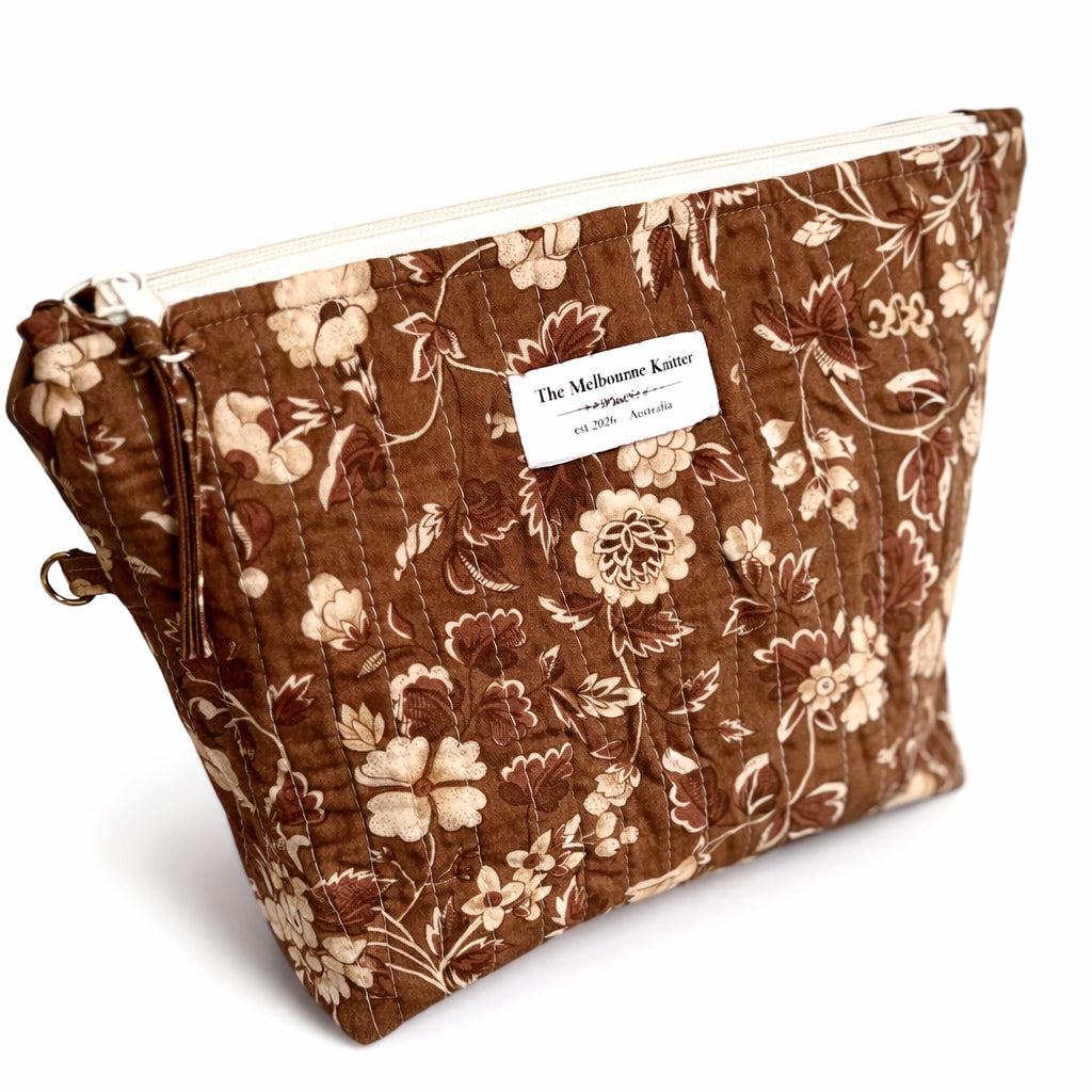 Project Pouch - Chocolate Floral - Small