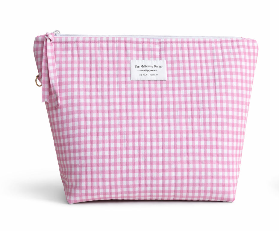 Project Pouch - Pink Gingham - Large