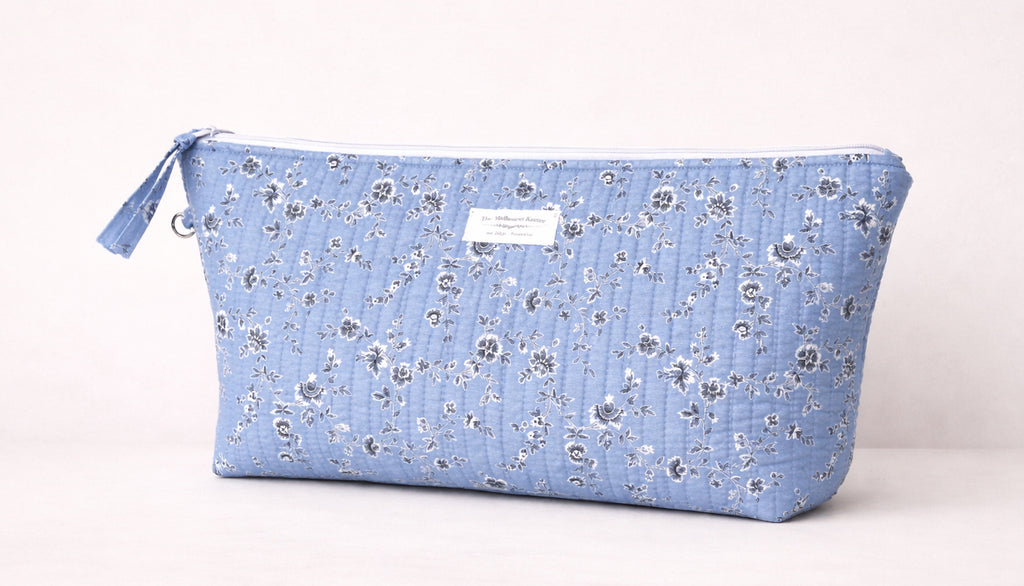 Rectangular Project Bag -  Blue Floral - Large