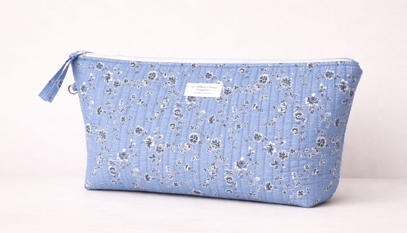 Rectangular Project Bag -  Blue Floral - Large
