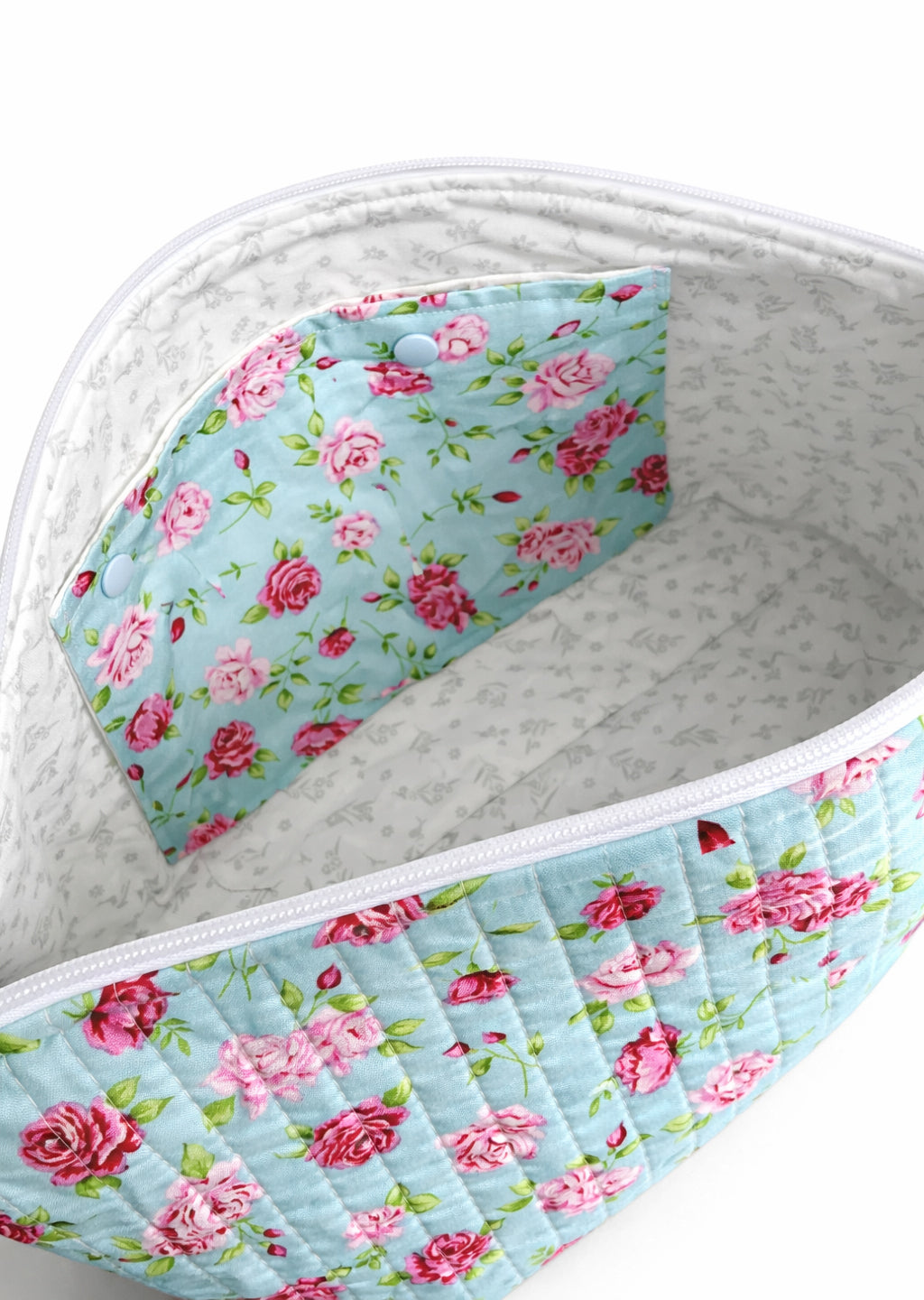 Rectangular Project Bag - Blue Sky Rose - Medium