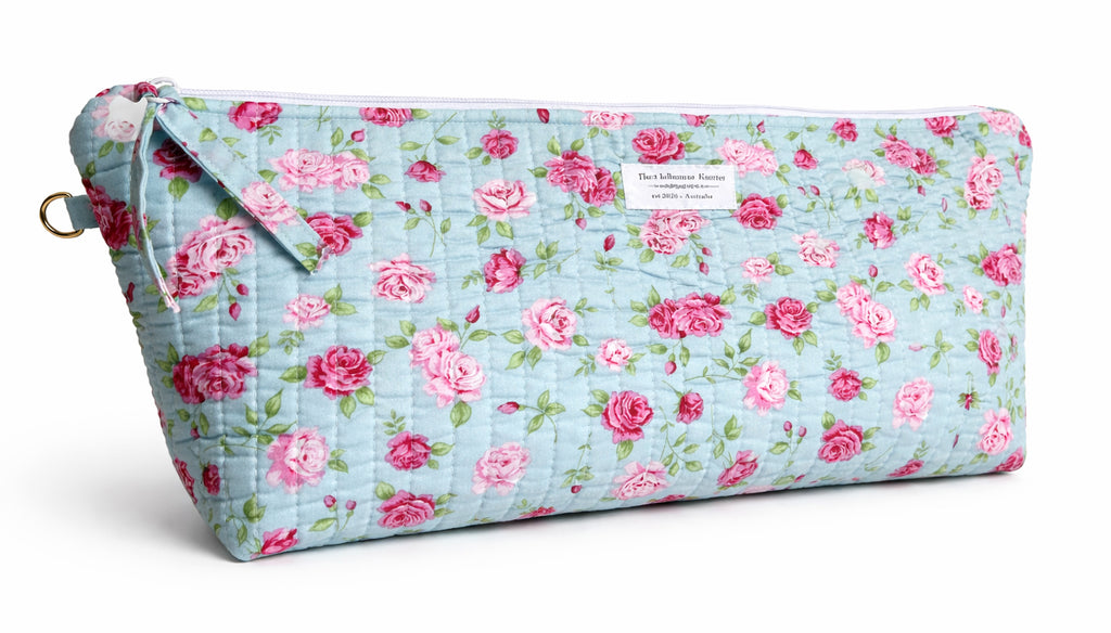 Rectangular Project Bag - Blue Sky Rose - Medium