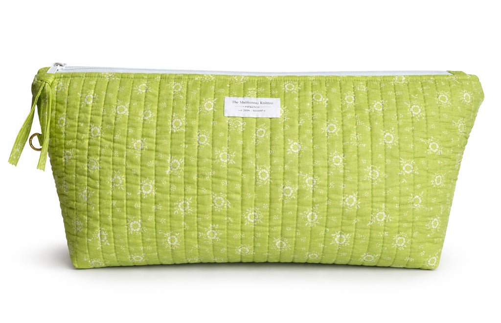 Rectangular Project Bag - Lime Floral - Medium