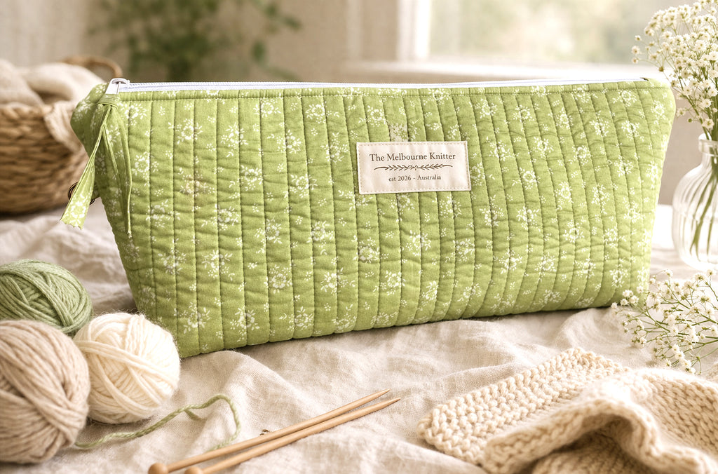 Rectangular Project Bag - Lime Floral - Medium