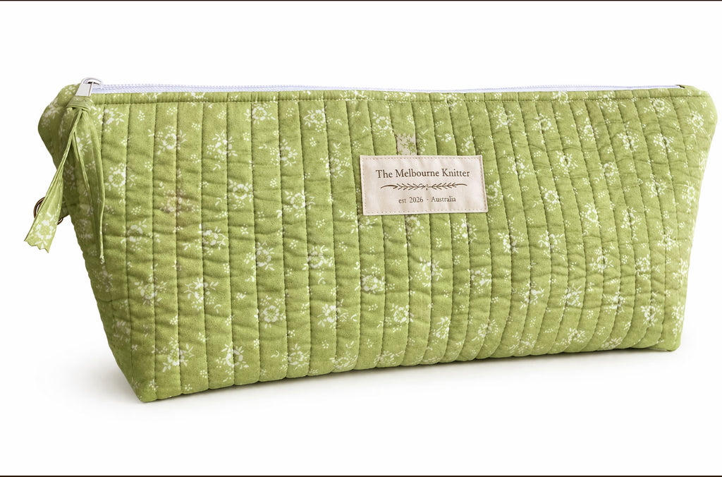 Rectangular Project Bag - Lime Floral - Medium