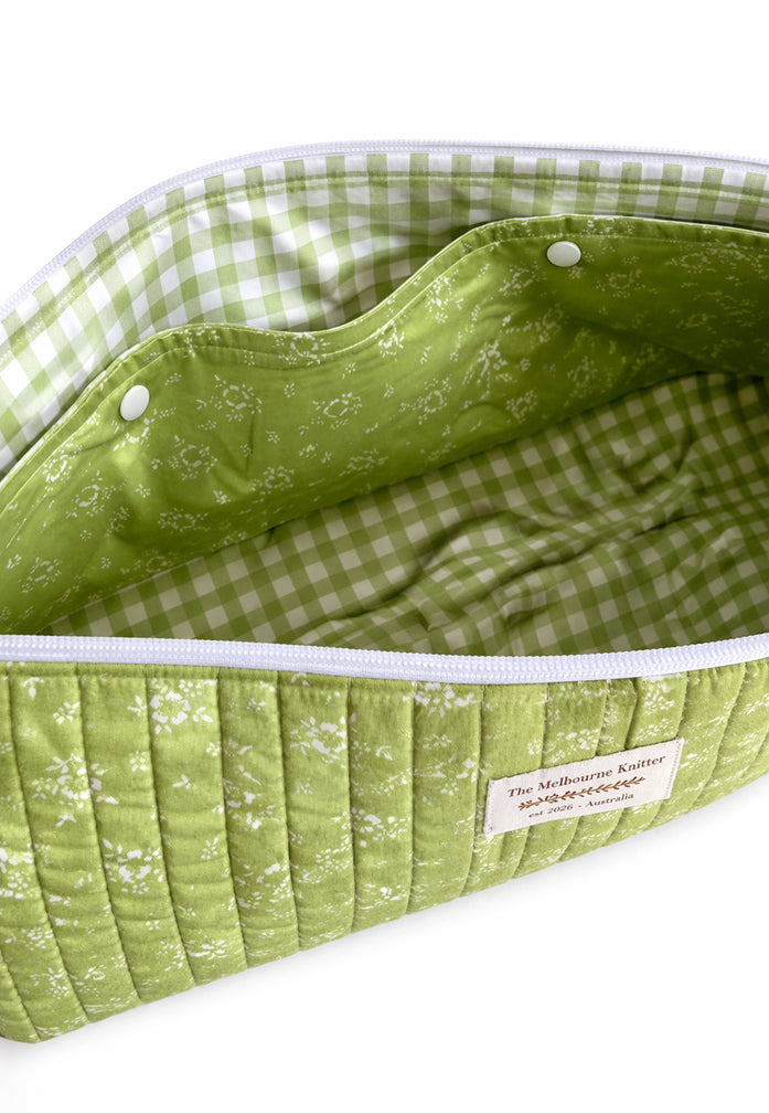 Rectangular Project Bag - Lime Floral - Medium