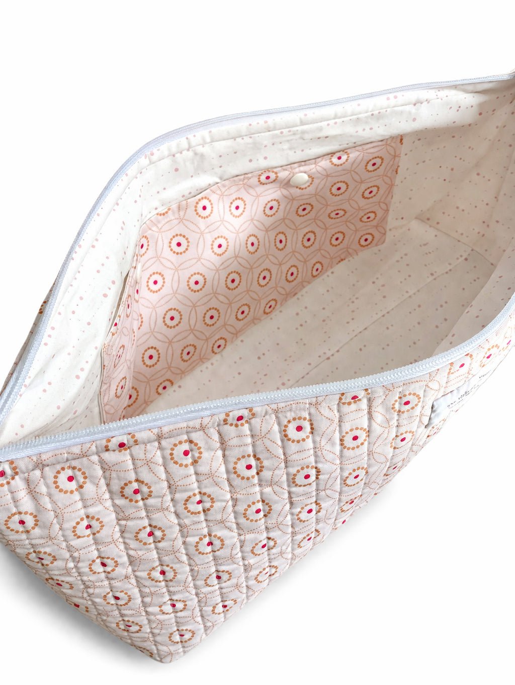 Rectangular Project Bag - Pink Circles - Medium