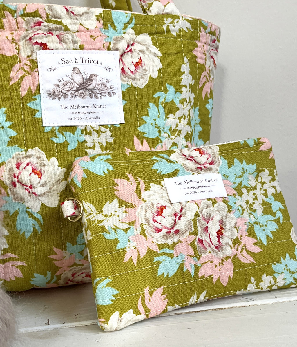 Notions Pouch - Small - Green Floral