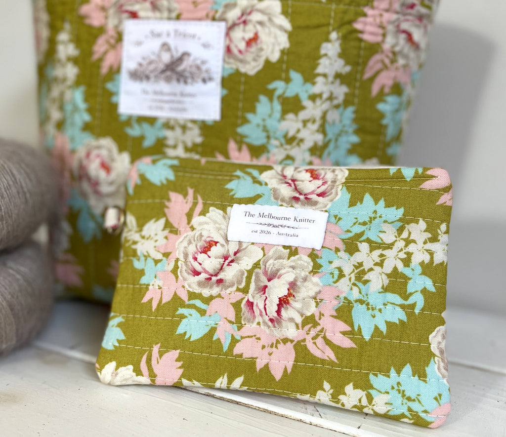 Notions Pouch - Small - Green Floral