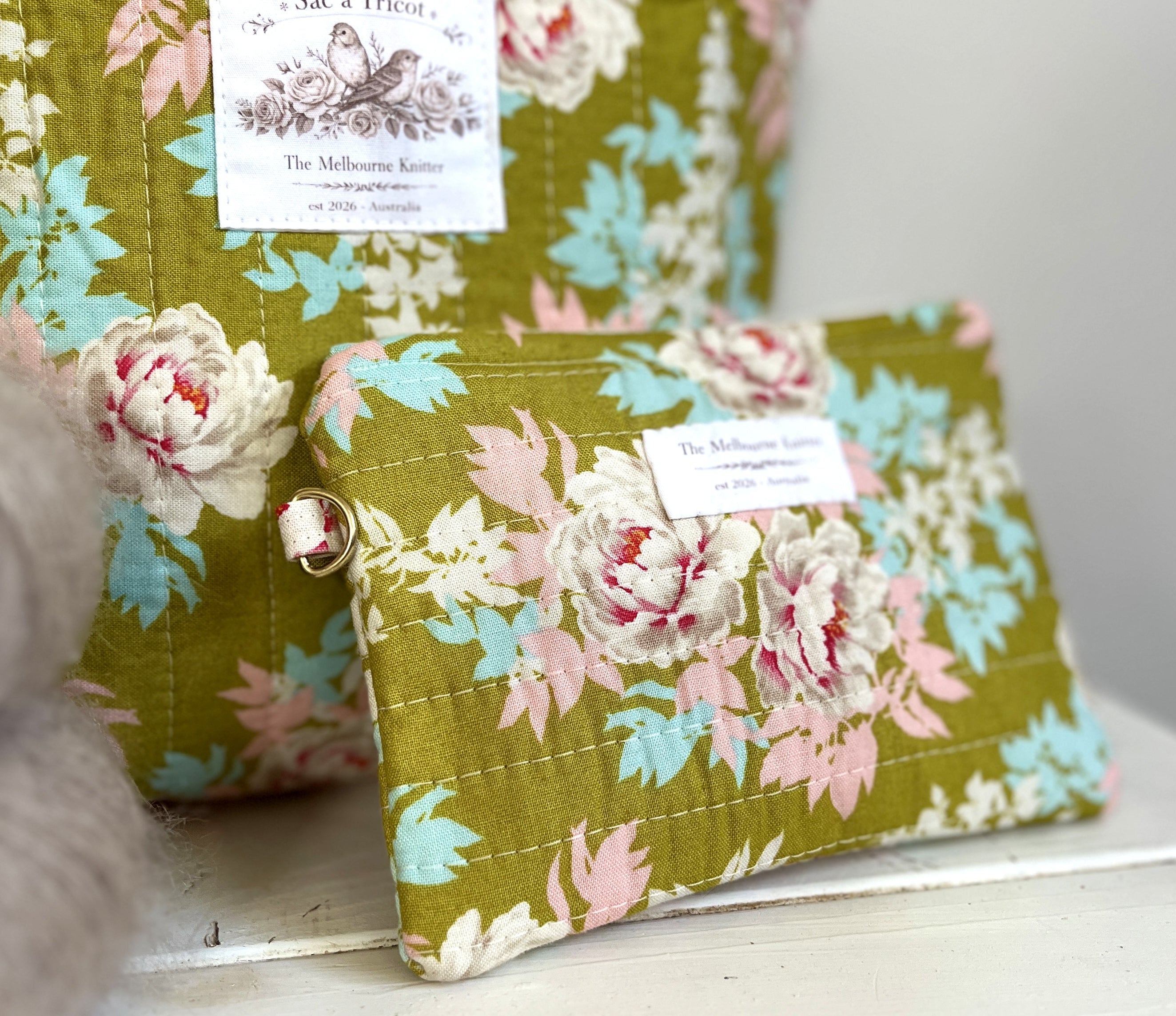 Notions Pouch - Small - Green Floral